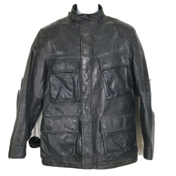 Men's French Connection Distressed Leather Jacket - Picture 1 of 10